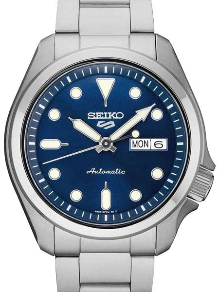Seiko 5 Sports 24-Jewel Automatic Watch with Blue Dial and SS Bracelet #SRPE53