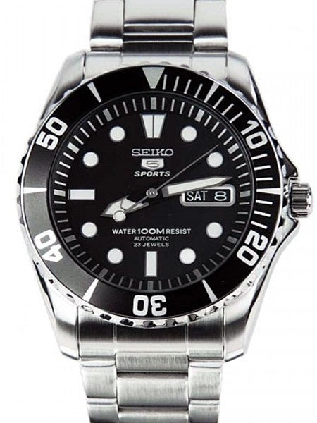 Scratch and Dent - Seiko 42mm Sports 5, 23-Jewel Automatic Watch with Day and Date Window #SNZF17K1