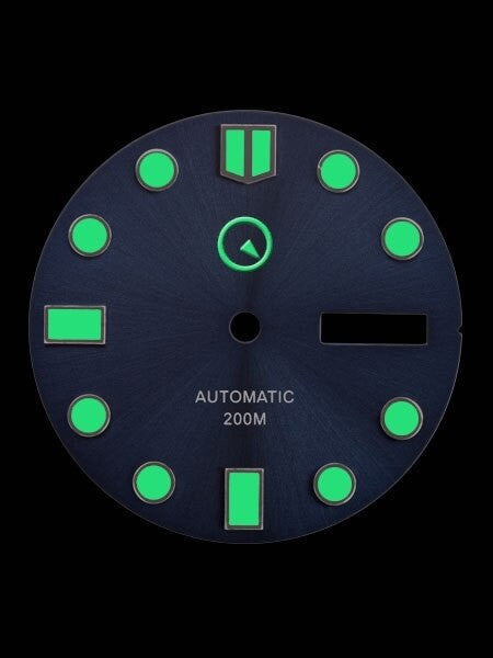 Dark Blue Dial with SuperLuminova for Seiko 7S26, NH36 and 4R36 Movements #D08