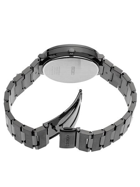 Seiko Sleek Solar Watch with 40mm Black Ion Stainless Steel Case #SNE481