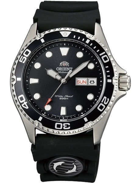 Orient Ray II Black Dial Automatic Dive Watch with Rubber Dive Strap  #AA02007B