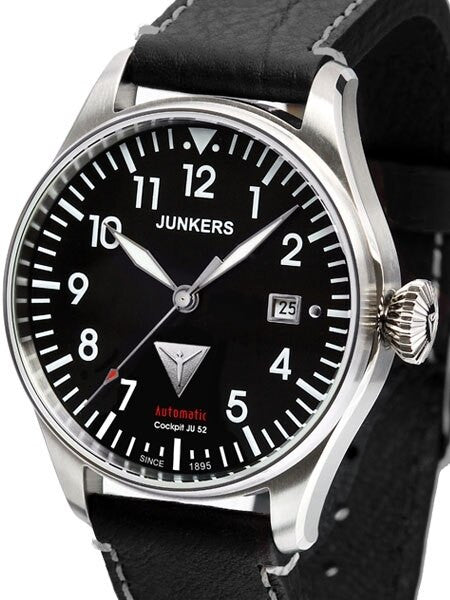 Junkers Cockpit Series Automatic Watch with Diamond Cut Crown #6150-2