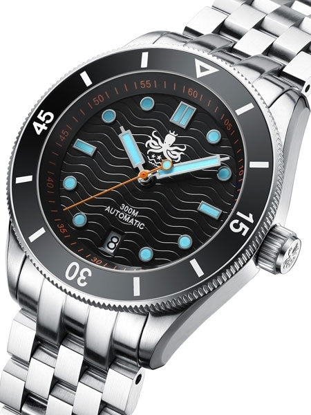 PHOIBOS Wave Master 300-Meter Automatic Dive Watch with AR Sapphire Crystal #PY010C