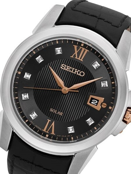 Seiko Le Grand Sport Solar Powered Watch with Nine Diamond Hour Markers #SNE427