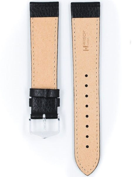 Hirsch Kansas Black Soft Calf Leather Watch Strap #015020-50