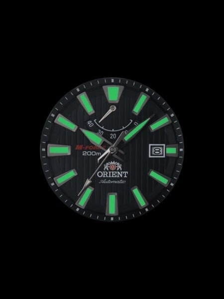 Orient M-Force Delta Automatic Scuba Black Dive Watch with Power Reserve Meter #EL07002B