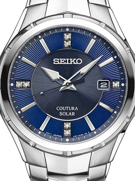 Seiko Coutura Solar Powered Watch with Sapphire Crystal, Diamond Accents #SNE443