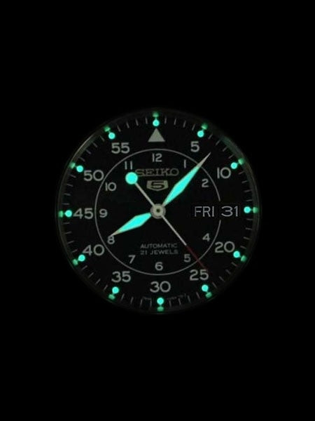 Seiko 5 Military Black Dial Automatic Watch with Black Canvas Strap #SNK809K2