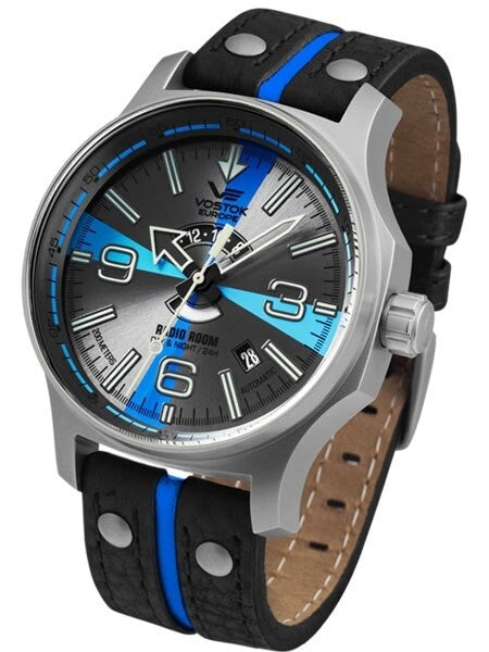 Vostok-Europe Radio Room, 32-Jewel Automatic Watch with Grey-Blue Dial #595A534