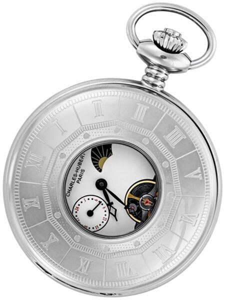 Charles-Hubert Mechanical Pocket Watch with a Sun-Moon Display #3553W