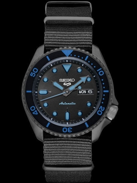 Seiko 5 Sports 24-Jewel Automatic Watch with Black Dial and Black PVD Case #SRPD81