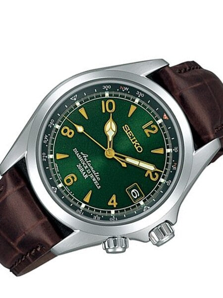Seiko Green Dial Automatic Alpinist Field Watch with 38mm Case, and Sapphire Crystal  #SARB017