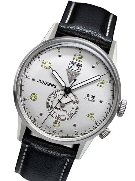 Junkers G38 Big Date, Dual Time Watch with Two Crowns #6940-4