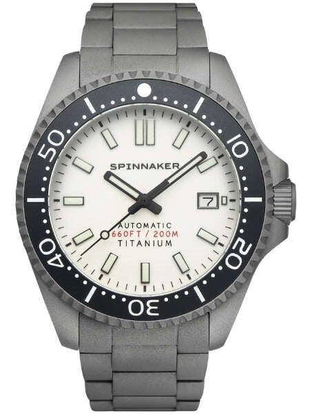 Spinnaker Tesei Titanium Automatic 200 Meter Dive Watch With White Dial SP-5084-22