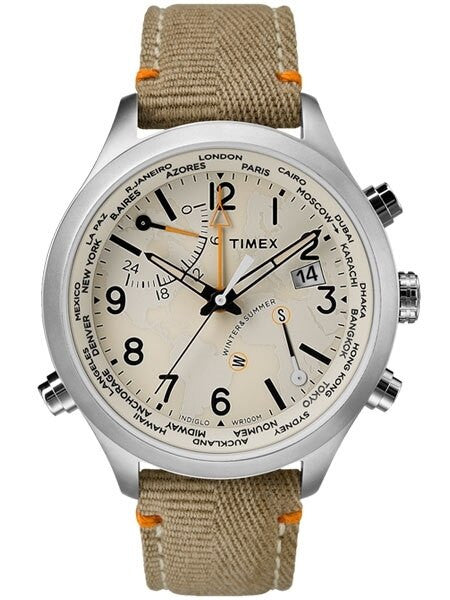 Timex 43mm Waterbury Quartz World Time Watch with INDIGLO Night-Light #TW2R43300VQ