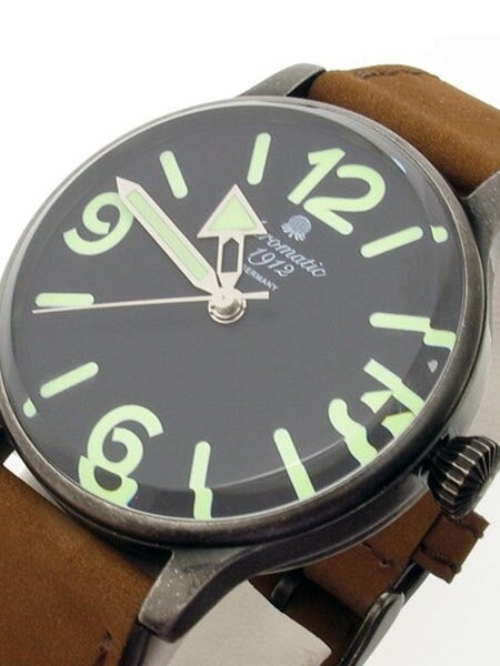 Aeromatic 1912 Retro Styled Panzer Quartz Watch, Aged Patina Case #A1251