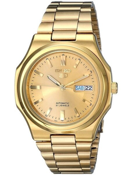 Seiko 5 Automatic Watch with Goldtone Case and Matching Bracelet #SNKK52