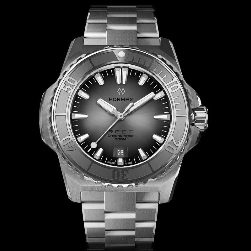 Formex REEF Swiss Automatic Chronometer Dive Watch with Sunburst Grey Dial #2200-1-6341-100