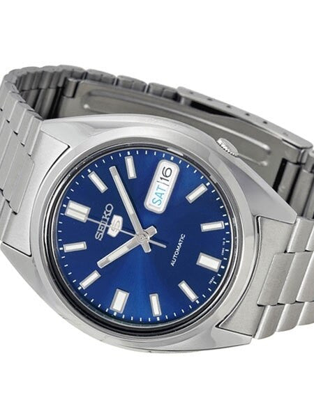 Seiko Sports 5 Automatic Blue Dial Watch with Stainless Steel Bracelet #SNXS77