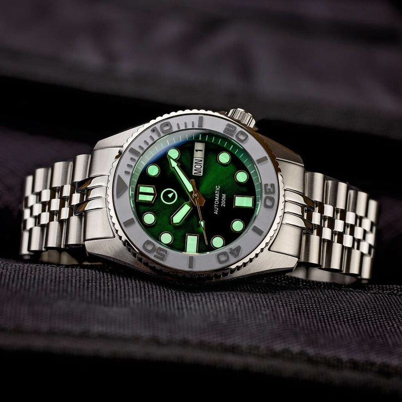 Islander 38mm Automatic Dive Watch with Bracelet, Double-Domed AR Sapphire Crystal, and Embossed Ceramic Bezel Insert #ISL-73