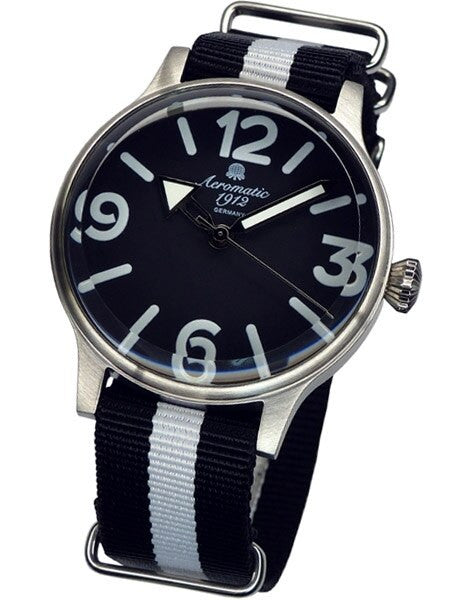 Aeromatic 1912 Retro Styled Quartz Watch with Military-Style Nylon Strap #A1365SW