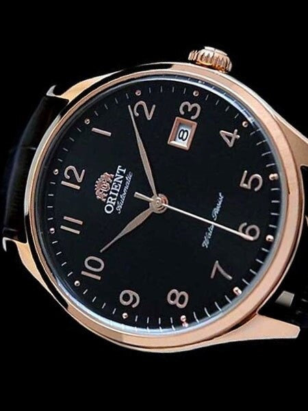 Orient Duke Automatic Watch with Black Dial, Sapphire Crystal, Rose Goldtone Case #ER2J001B
