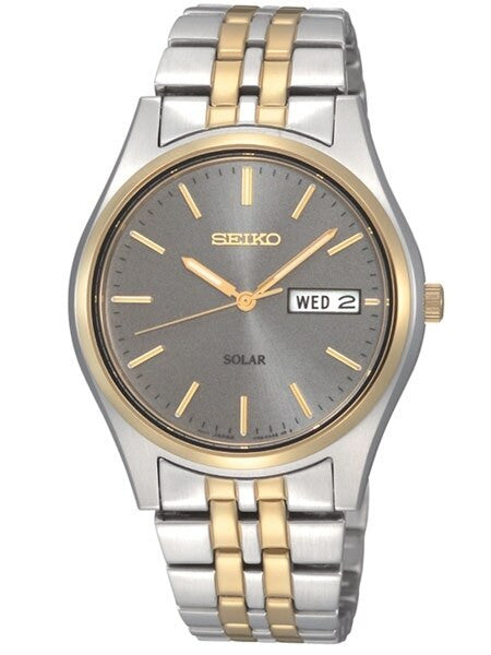 Seiko Core Series Solar Watch with 37mm Stainless Steel Case and Bracelet #SNE042