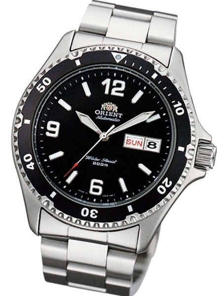 Orient II Black Dial Automatic Dive Watch with SS Bracelet #AA02001B
