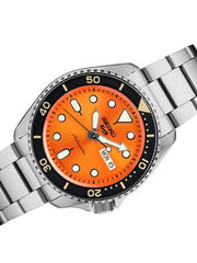 Seiko 5 Sports 24-Jewel Automatic Watch with Orange Dial and SS Bracelet #SRPD59