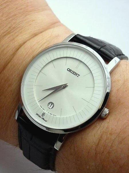 Orient Class Quartz Dress Watch with Sapphire Crystal and Silver-White Dial  #GW0100AW