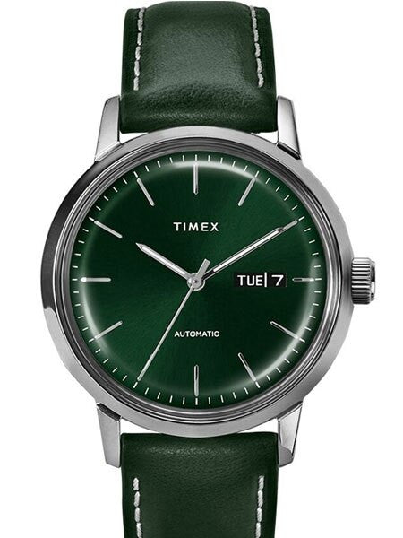 Timex 40mm Marlin 21-Jewel Automatic Watch with Stainless Steel Case and Green Dial #TW2U11900ZV