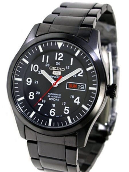 Scratch and Dent - Seiko Military Gun Metal Plated Automatic Watch with 42mm Case #SNZG17K1
