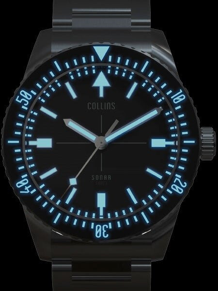 Collins SONAR Swiss Automatic, 300-M Dive Watch with 39.5mm Case and a Sapphire Crystal #CWC01