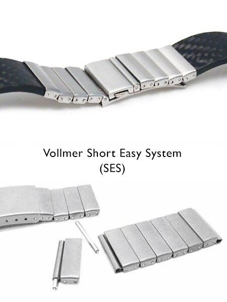 Vollmer Carbon Fiber and Stainless Steel Watch Bracelet #11000H7 (20mm)