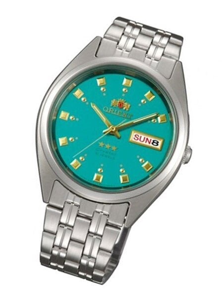 Orient Automatic Watch with Green Dial, Day-Date and SS Bracelet #AB00009N