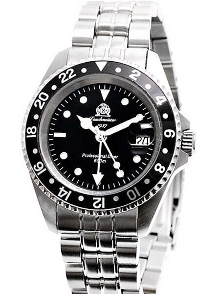 Tauchmeister T0021 600-Meter Quartz GMT Dive Watch with Screw-Down Crown
