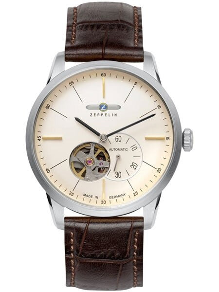 Graf Zeppelin Flatline Automatic Open-Heart Watch with Small Seconds #7364-5