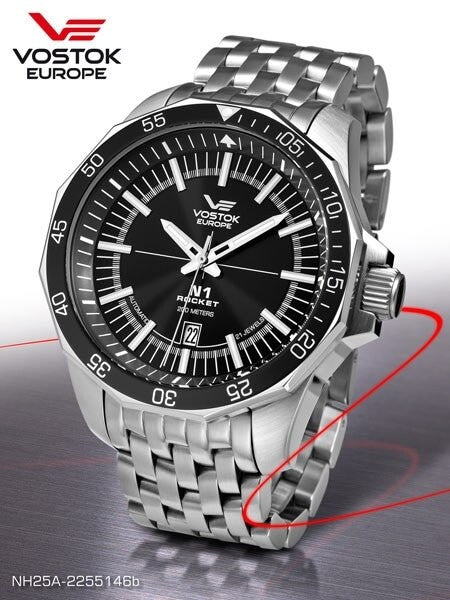 Vostok-Europe N1 Rocket Russian Automatic Dive Watch with Bracelet 2255146B