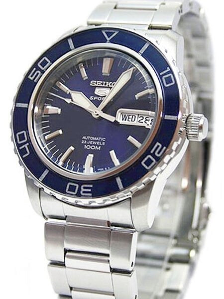 Seiko 41mm Sports 5, 23-Jewel Automatic Watch with Day and Date Window #SNZH53K1
