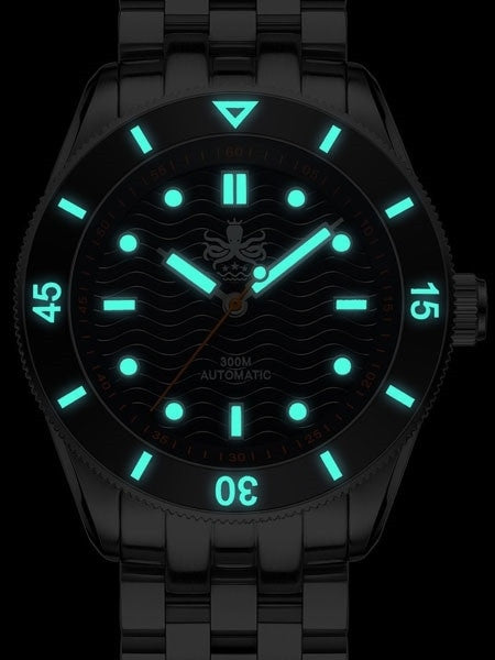 PHOIBOS Wave Master 300-Meter Automatic Dive Watch with AR Sapphire Crystal #PY009C