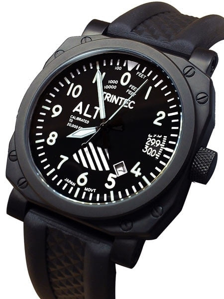 Islander Trintec Zulu-03 Altimeter Automatic Aviator Watch with Black PVD Case #9060VW, photo 1 of 1