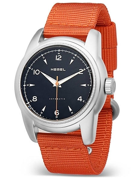 HEMEL Arrowhead Automatic Military-Styled Watch with Bead Blasted Case and Sapphire Crystal #HM3B