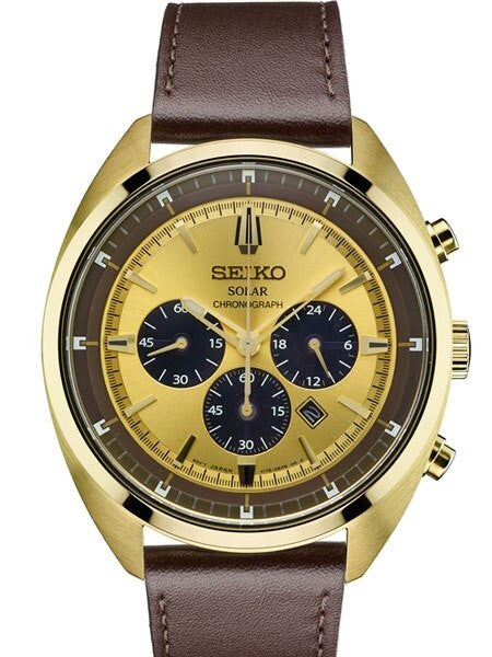 Seiko Recraft Solar Quartz Chronograph with Stop-Watch and 24-hour Sub-Dial  #SSC570