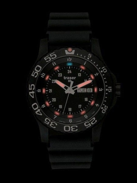 Traser P6600 Elite Red, Tactical Mission Watch on Rubber Strap P6600.91F.1Y.01