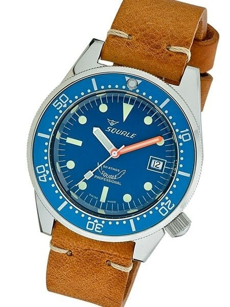 Scratch and Dent - Squale 500 Meter Swiss Automatic Dive Watch with Blue Dial  #1521-026-BLR