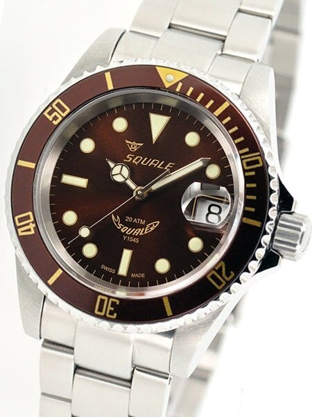 Squale 200 meter Root Beer Swiss Automatic Dive watch with Sapphire Crystal #1545-RB