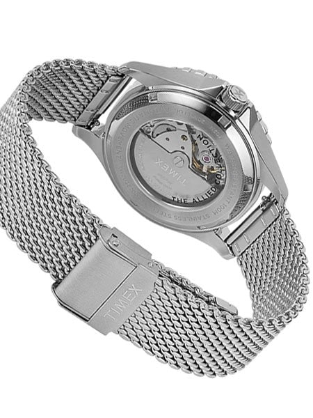 Timex 41mm Navi XL 21-Jewel Automatic Watch with Stainless Steel Mesh Bracelet and Blue Dial #TW2U38200ZV