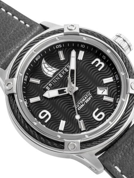 Spinnaker MainSail Automatic Watch with Wire Cable Bezel #SP-5044-01