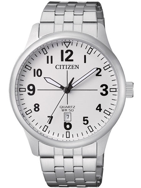Citizen White Dial Quartz Watch with Stainless Steel Bracelet #BI1050-81B