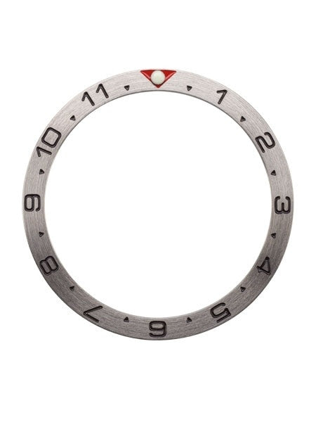 Brushed Steel Dual-Time Bezel Insert for Seiko SKX007, SKX009, SKX011 with Luminous PIP #C31